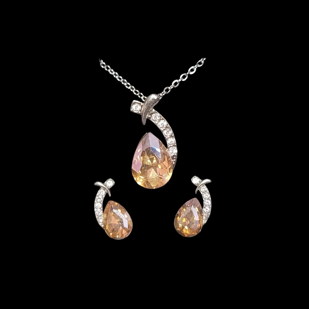 Champagne and Silver Jewelry Set